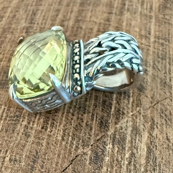 Samuel B Citrine / Quartz Sterling Silver / 18K Enhancer Necklace Pendant - Picture 4 of 9